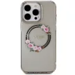Guess GUHMP15XHFWFCK iPhone 15 Pro Max 6.7" hátlap, tok IML Flowers Wreatch MagSafe, fekete