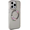 Guess GUHMP15XHFWFCK iPhone 15 Pro Max 6.7" hátlap, tok IML Flowers Wreatch MagSafe, fekete