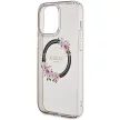 Guess GUHMP15XHFWFCK iPhone 15 Pro Max 6.7" hátlap, tok IML Flowers Wreatch MagSafe, fekete