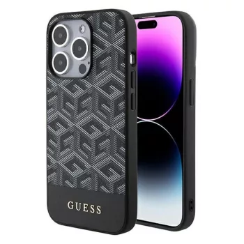   Guess GCube Stripes MagSafe hátlap, tok iPhone 15 Pro Max, fekete