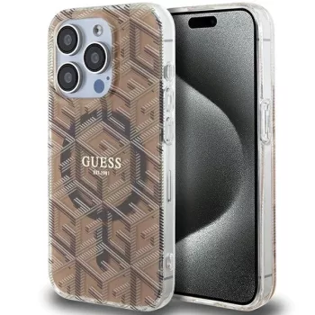   Guess IML GCube MagSafe hátlap, tok iPhone 15 Pro Max, barna