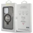 Guess iPhone 15 Pro Max Ring Stand Script Glitter MagSafe (GUHMP15XHRSGSK) MagSafe hátlap, tok, kitámasztóval, fekete