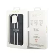 Guess GUHMP15XP4RPSK iPhone 15 Pro Max 6.7", hátlap, tok, fekete 4G nyomtatott csíkos MagSafe tok 4G