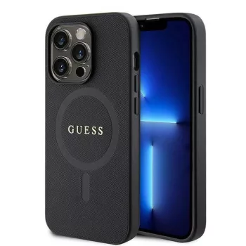   Guess GUHMP15XPSAHMCK iPhone 15 Pro Max 6.7" hátlap, tok Saffiano MagSafe, fekete