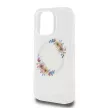 Guess IML Flowers Wreath iPhone 16 Pro MagSafe GUHMP16LHFWFCT kemény hátlap tok, átlátszó