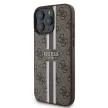 Guess GUHMP16LP4RPSW iPhone 16 Pro 6.3" barna keménytok 4G nyomtatott csíkokkal MagSafe