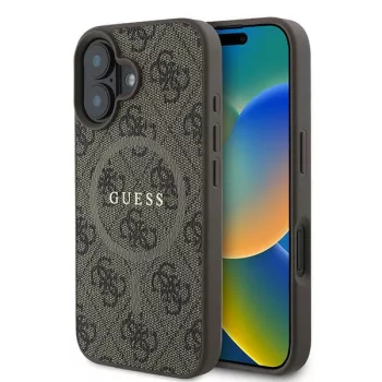   Guess GUHMP16MG4GFRW 4G Ring Classic Logo MagSafe iPhone 16 Plus 6.7" hátlap, tok, barna