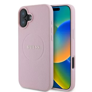   Guess Grained Gold Ring MagSafe GUHMP16MPGHSMMP iPhone 16 Plus 6.7", hátlap, tok, rózsaszín