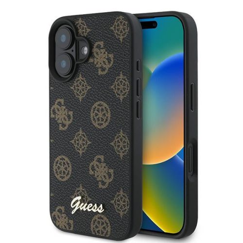 GUESS Peony Script IPHONE 16 Plus MagSafe GUHMP16MPGPYSK hátlap, tok, fekete