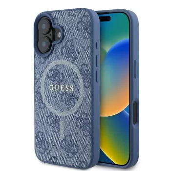   Guess GUHMP16SG4GFRB iPhone 16 6.1" niebieski/kék keménytok 4G Ring Classic Logo MagSafe klasszikus gyűrűje