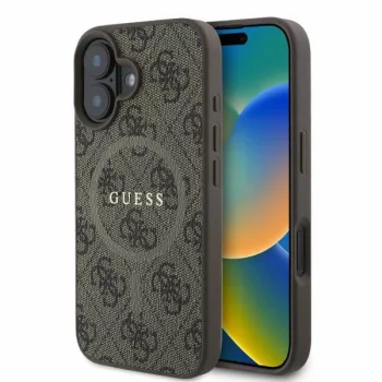   Guess GUHMP16SG4GFRW 4G Ring Classic Logo MagSafe iPhone 16 6.1", tok, fekete