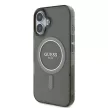 Guess GUHMP16SHFGEREK iPhone 16 6.1" fekete/fekete keménytok IML csillogó kör MagSafe