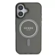 Guess GUHMP16SHFGEREK iPhone 16 6.1" fekete/fekete keménytok IML csillogó kör MagSafe