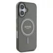 Guess GUHMP16SHFGEREK iPhone 16 6.1" fekete/fekete keménytok IML csillogó kör MagSafe