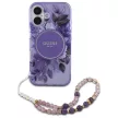 Guess iPhone 16 Magsafe IML Flowers With Pearl Strap (GUHMP16SHFWBRCESU) MagSafe hátlap, tok, lila