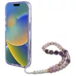 Guess iPhone 16 Magsafe IML Flowers With Pearl Strap (GUHMP16SHFWBRCESU) MagSafe hátlap, tok, lila