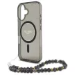 Guess iPhone 16 Magsafe IML Glitter With Pearl Strap (GUHMP16SHGCRELSK) MagSafe hátlap, tok, fekete