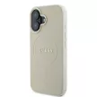 Guess GUHMP16SPGHSMME iPhone 16 6.1" beżowy/beige keménytok szemcsés gyűrűs MagSafe tok
