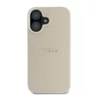 Guess GUHMP16SPGHSMME iPhone 16 6.1" beżowy/beige keménytok szemcsés gyűrűs MagSafe tok
