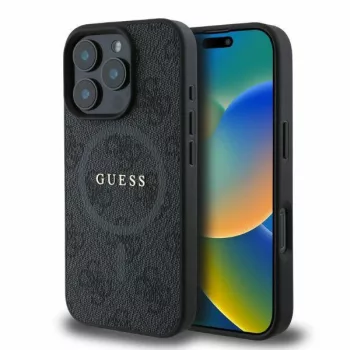   Guess GUHMP16XG4GFRK 4G Ring Classic Logo MagSafe iPhone 16 Pro Max 6.9", tok, fekete