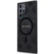 Guess 4G Collection Leather Metal Logo MagSafe GUHMS24LG4GFRK hátlap, tok Samsung Galaxy S24 Ultra, fekete