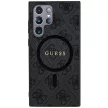 Guess 4G Collection Leather Metal Logo MagSafe GUHMS24LG4GFRK hátlap, tok Samsung Galaxy S24 Ultra, fekete