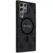 Guess 4G Collection Leather Metal Logo MagSafe GUHMS24LG4GFRK hátlap, tok Samsung Galaxy S24 Ultra, fekete