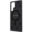 Guess 4G Collection Leather Metal Logo MagSafe GUHMS24LG4GFRK hátlap, tok Samsung Galaxy S24 Ultra, fekete