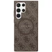 Guess GUHMS24LG4GFRW 4G Collection Leather Metal Logo MagSafe hátlap, tok Samsung Galaxy S24 Ultra, barna