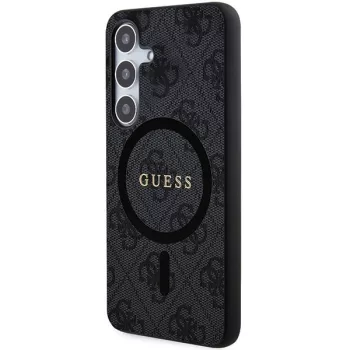   Guess GUHMS24MG4GFRK 4G Collection Leather Metal Logo MagSafe hátlap, tok Samsung Galaxy S24 Plus, fekete