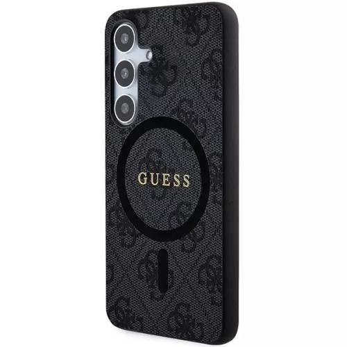 Guess GUHMS24MG4GFRK 4G Collection Leather Metal Logo MagSafe hátlap, tok Samsung Galaxy S24 Plus, fekete