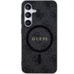 Guess GUHMS24MG4GFRK 4G Collection Leather Metal Logo MagSafe hátlap, tok Samsung Galaxy S24 Plus, fekete