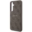 Guess GUHMS24MG4GFRW 4G Collection Leather Metal Logo MagSafe hátlap, tok Samsung Galaxy S24 Plus, barna