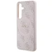 Guess 4G Collection Leather Metal Logo MagSafe hátlap, tok Samsung Galaxy S24 GUHMS24SG4GFRP, rózsaszín