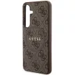 Guess 4G Collection Leather Metal Logo MagSafe hátlap, tok Samsung Galaxy S24 GUHMS24SG4GFRW, barna