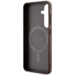 Guess 4G Collection Leather Metal Logo MagSafe hátlap, tok Samsung Galaxy S24 GUHMS24SG4GFRW, barna