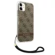 Guess GUOHCN61H4STW iPhone 11 hátlap, tok 4G Print Strap, barna