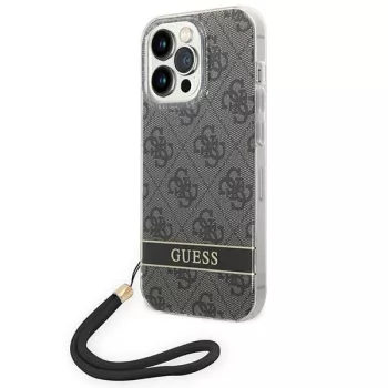   Guess GUOHCP14LH4STK iPhone 14 Pro 6.1 " hátlap, tok 4G Print Strap, fekete