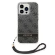 Guess GUOHCP14LH4STK iPhone 14 Pro 6.1 " hátlap, tok 4G Print Strap, fekete