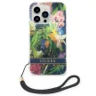 Guess GUOHCP14LHFLSB iPhone 14 Pro 6.1 " hátlap, tok Flower Strap, kék