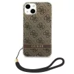 Guess GUOHCP14MH4STW iPhone 14 Plus 6.7 "a hátlap, tok 4G Print Strap, barna