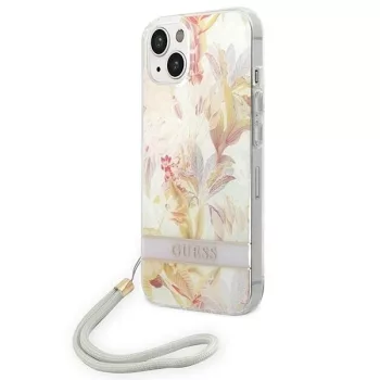   Guess GUOHCP14MHFLSU iPhone 14 Plus 6.7 " hátlap, tok Flower Strap, lila