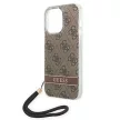 Guess GUOHCP14XH4STW iPhone 14 Pro Max 6.7 "a hátlap, tok 4G Print Strap, barna