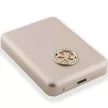 Guess 4G Strassed Metal Logo MagSafe Powerbank (GUPBM5AL4DMK) MagSafe kompatibilis hordozható külső akkumulátor és vezeték nélküli töltő, 5000 mAh, 15W, rozéarany