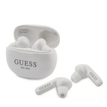   Guess TWS Bluetooth headset, fülhallgató, töltő (GUTWS1CWH) tokkal, fehér