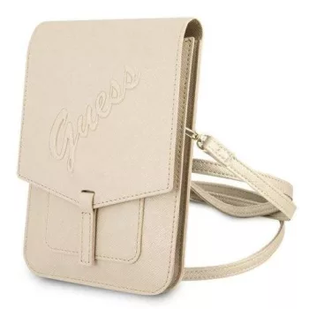   Guess Universal Phone Bag Saffiano Script max 6.7" táska (GUWBRSAVSLG) arany