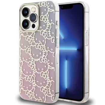   Hello Kitty IML Gradient Electrop Crowded Kitty Head HKHCP15XHCHPEP iPhone 15 Pro Max 6.7" hátlap, tok, rózsaszín