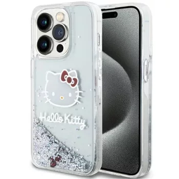   Hello Kitty Liquid Glitter Charms Kitty Head case for iPhone 13 Pro/13 tok, ezüst