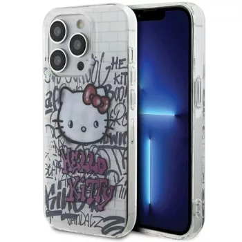   Hello Kitty IML Kitty On Bricks Graffiti case for iPhone 13 Pro Max tok, fehér