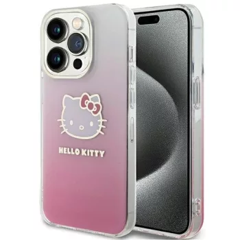   Hello Kitty IML Gradient Electrop Kitty Head case for iPhone 14 Pro tok, rózsaszín